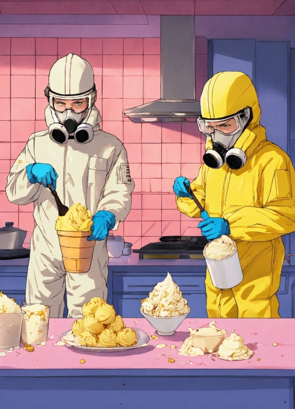 Cartoon, Food, Workwear, Hazmat Suit, Cooking, Engineering