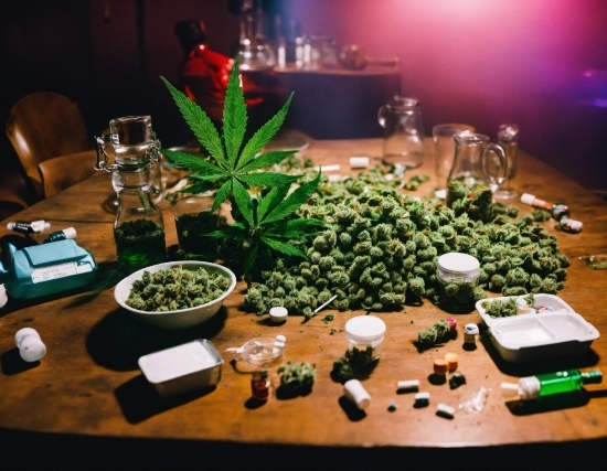 Table, Green, Plant, Terrestrial Plant, Event, Hemp