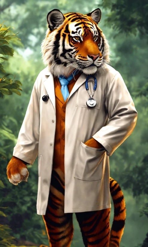 Bengal Tiger, Siberian Tiger, Tiger, Sleeve, Orange, Yellow