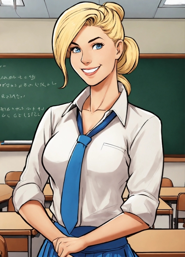 Smile, Sleeve, Gesture, Housekeeper, School Uniform, Happy