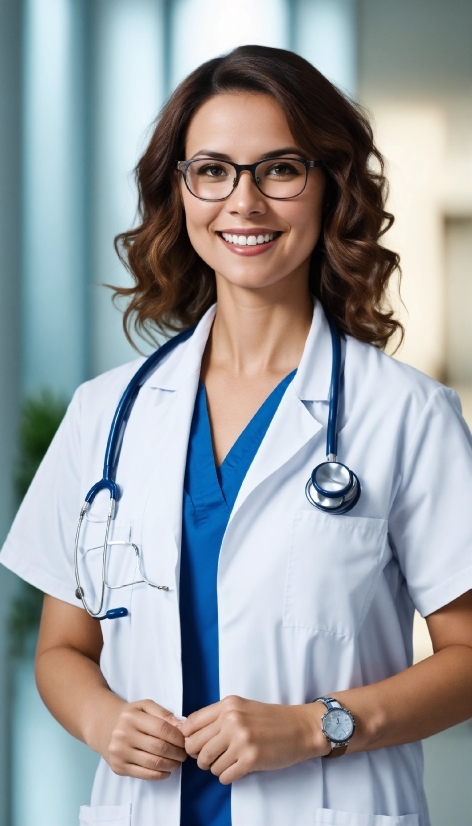 Watch, Glasses, Smile, White, Sports Uniform, Neck