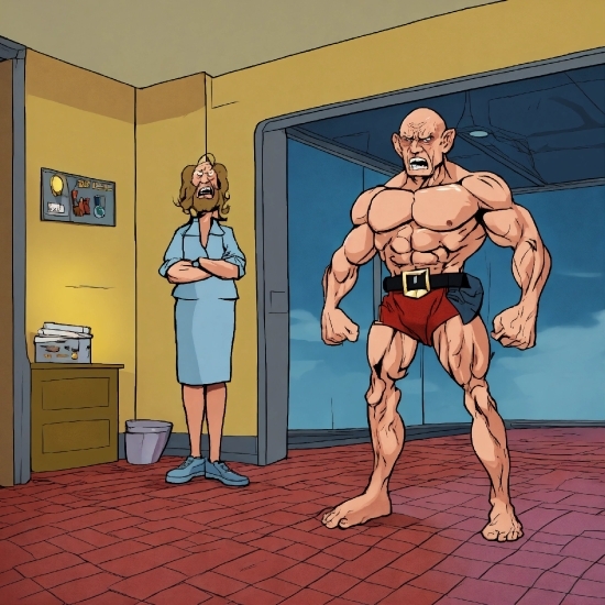 Arm, Leg, Bodybuilder, Shorts, Cartoon, Human Body