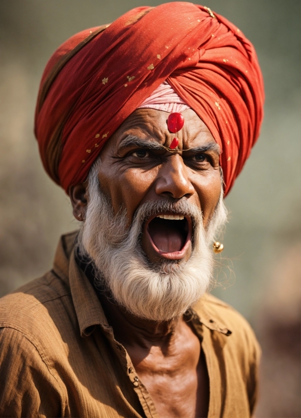 Smile, Happy, Wrinkle, Turban, Moustache, Landscape