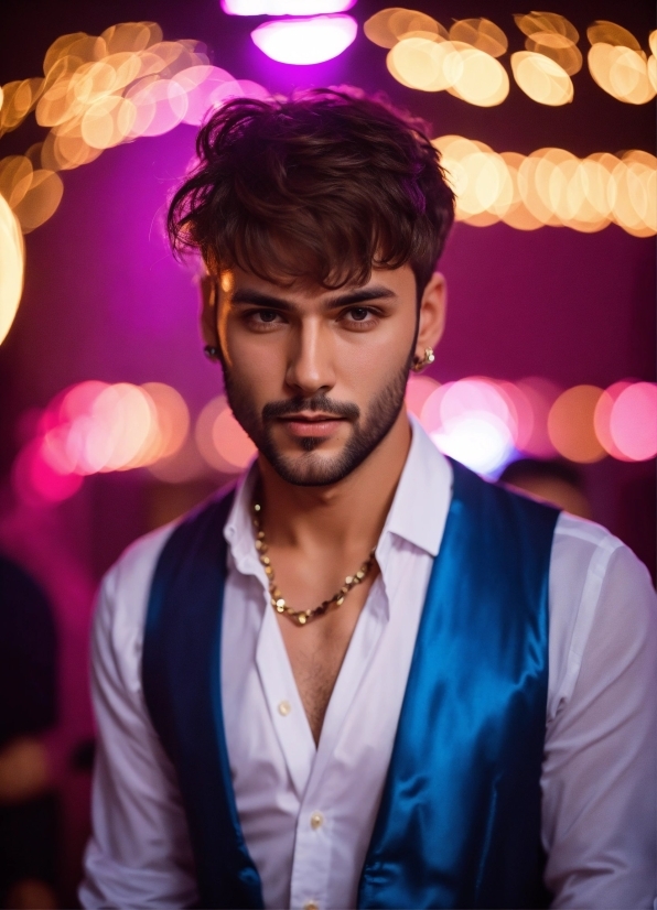 Hairstyle, Light, Purple, Fashion, Flash Photography, Beard