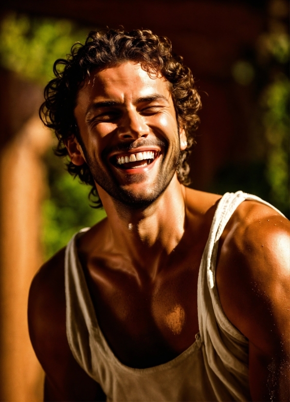 Smile, Flash Photography, Neck, Happy, Jheri Curl, Vest