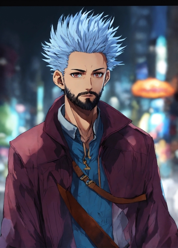 Beard, Cool, Electric Blue, Art, Fashion Design, Facial Hair