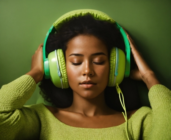 Hearing, Hairstyle, Eyebrow, Peripheral, Green, Ear