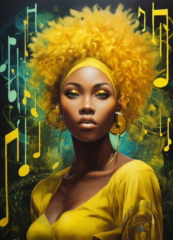 Yellow, Eyelash, Poster, Afro, Fashion Design, Font