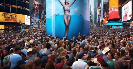 Blue, Swimwear, Crowd, Thigh, Event, Leisure