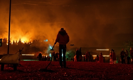 Fire, Flame, Pollution, Sky, Grass, Gas