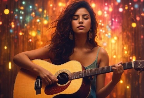 Hair, Musical Instrument, Hairstyle, Musician, Guitar, Light