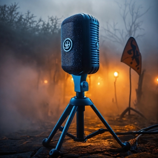 Cloud, Microphone, Tripod, Sky, Blue, Flash Photography