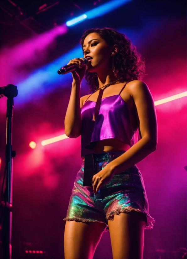 Microphone, Arm, Musician, Purple, Human Body, Artist