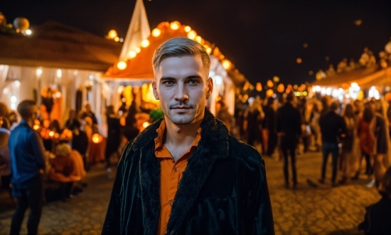 Flash Photography, Beard, Orange, Happy, Public Space, Fun