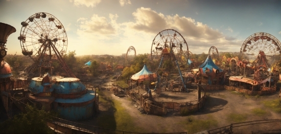 Cloud, Sky, Nature, Plant, Ferris Wheel, Fun