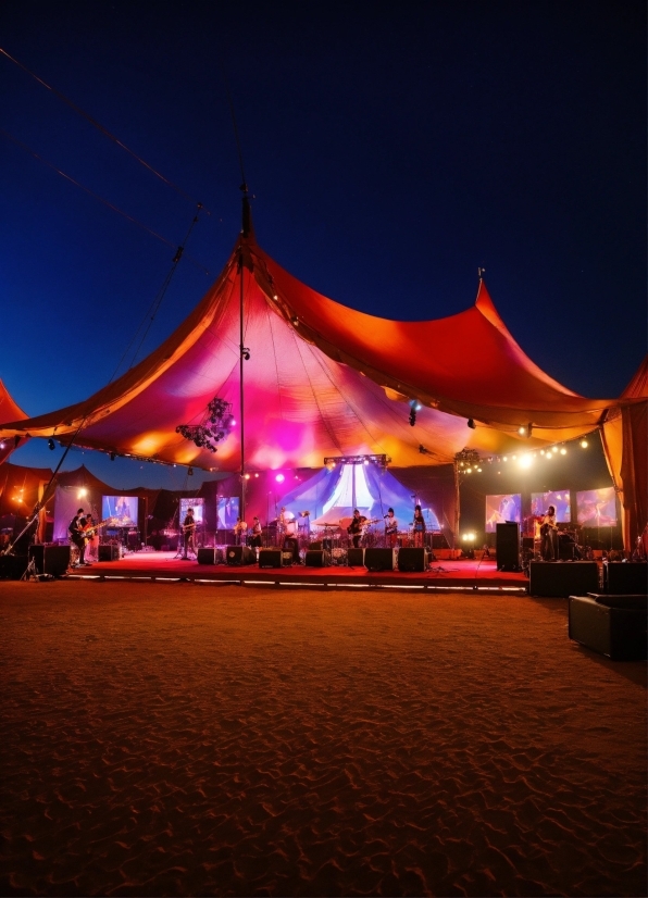 Sky, Tent, Building, Entertainment, Performing Arts, Magenta