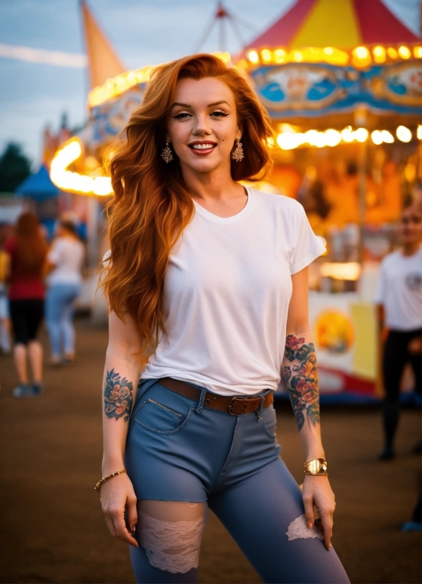 Smile, Hairstyle, White, Light, Orange, Lighting