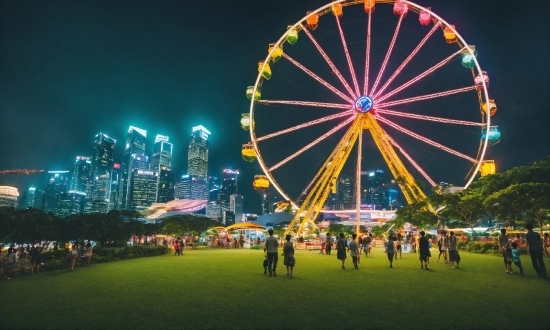 Sky, Light, Ferris Wheel, Leisure, Fun, Building