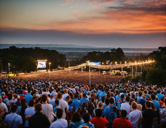 Sky, Cloud, Crowd, Leisure, Concert, Morning