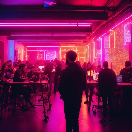 Table, Light, Purple, Lighting, Entertainment, Pink