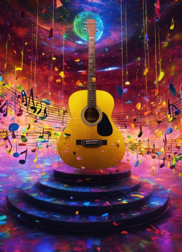 Musical Instrument, Light, Purple, Guitar, Guitar Accessory, Entertainment