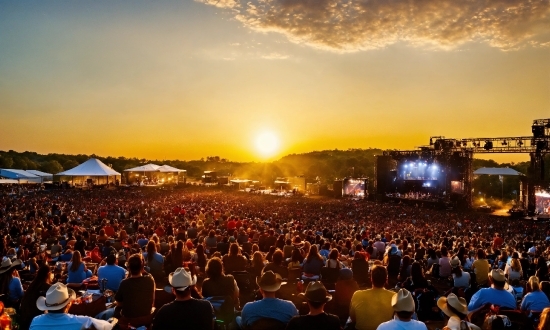 Sky, Cloud, Crowd, Hat, Entertainment, Concert