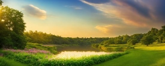 Cloud, Sky, Water, Plant, Green, Nature