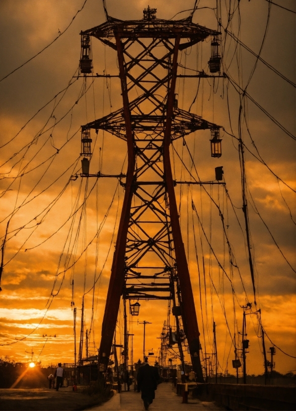 Sky, Cloud, Atmosphere, Light, Electricity, Transmission Tower