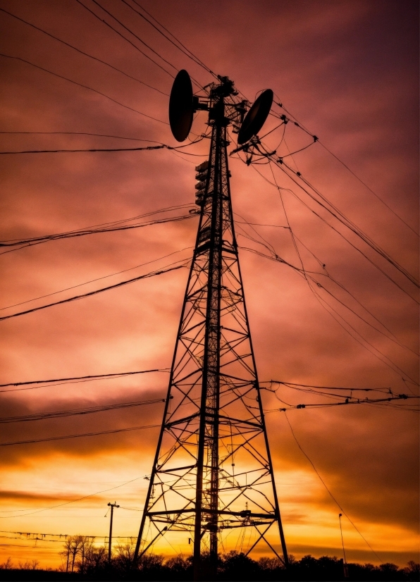 Cloud, Sky, Atmosphere, Light, Afterglow, Overhead Power Line