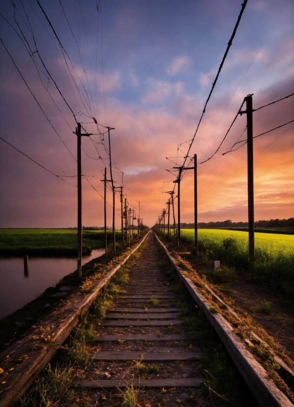 Cloud, Sky, Plant, Afterglow, Road Surface, Natural Landscape