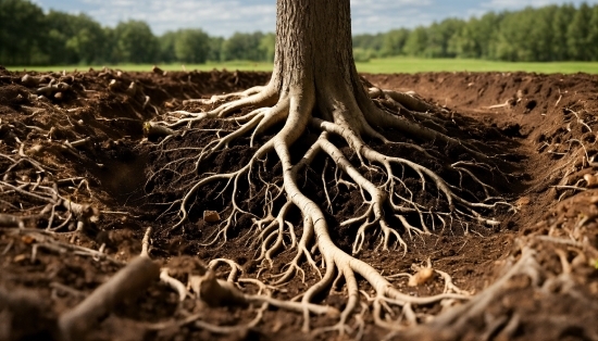 Plant, Sky, Tree, Wood, Cloud, Trunk