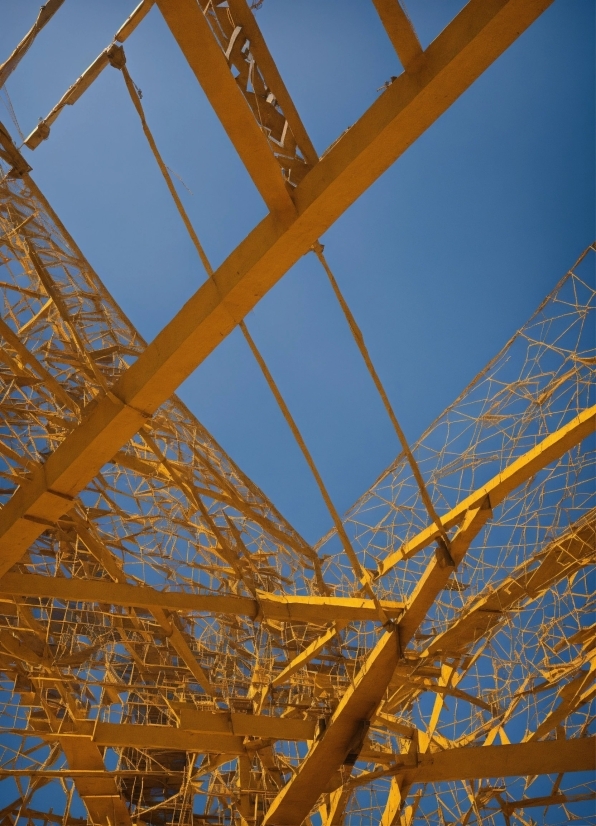 Sky, Azure, Electricity, Overhead Power Line, Yellow, Line