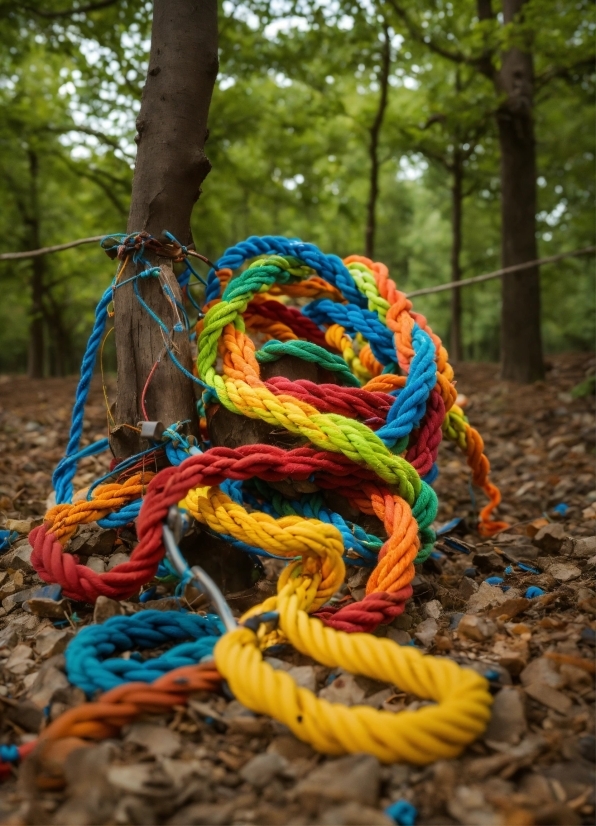 Tree, Tints And Shades, Rope, Pattern, Electric Blue, Natural Material