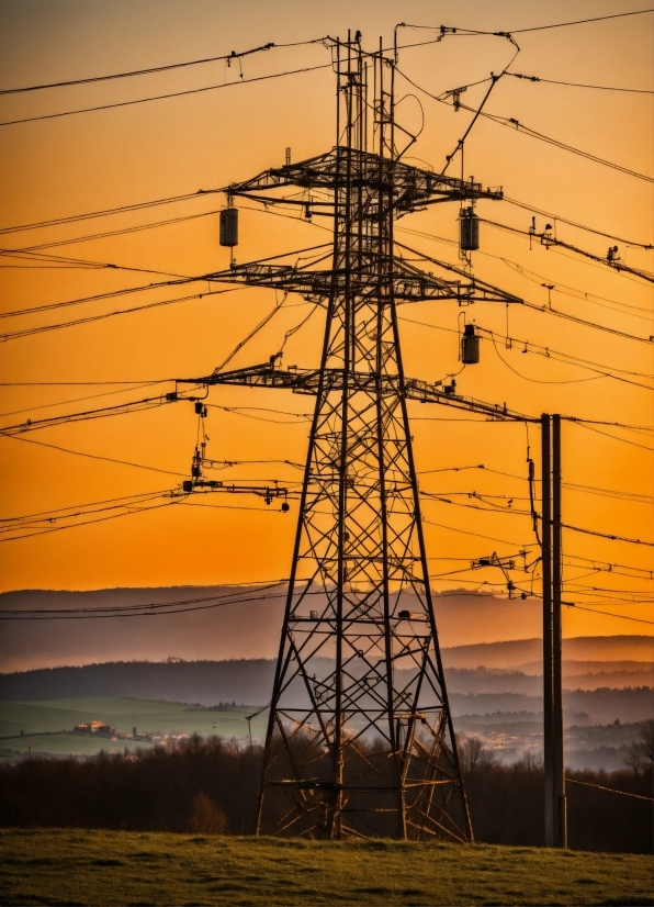 Sky, Nature, Electricity, Overhead Power Line, Transmission Tower, Line