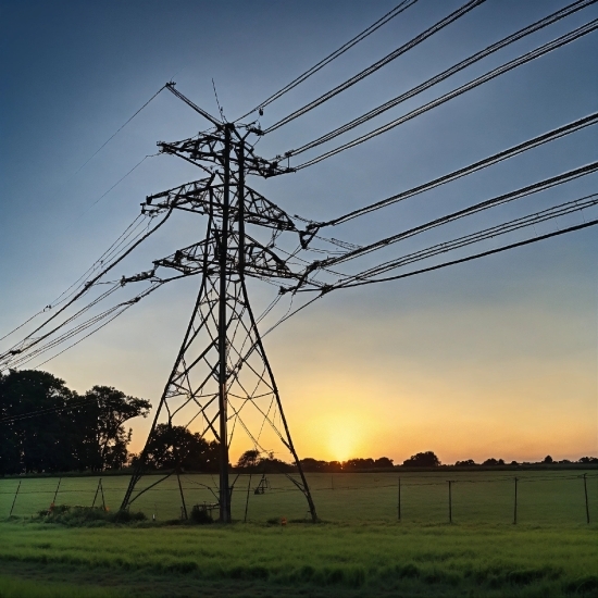 Sky, Ecoregion, Light, Afterglow, Electricity, Overhead Power Line