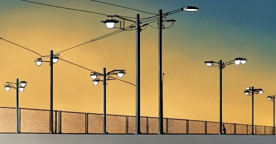 Sky, Street Light, Infrastructure, Electricity, Line, Overhead Power Line