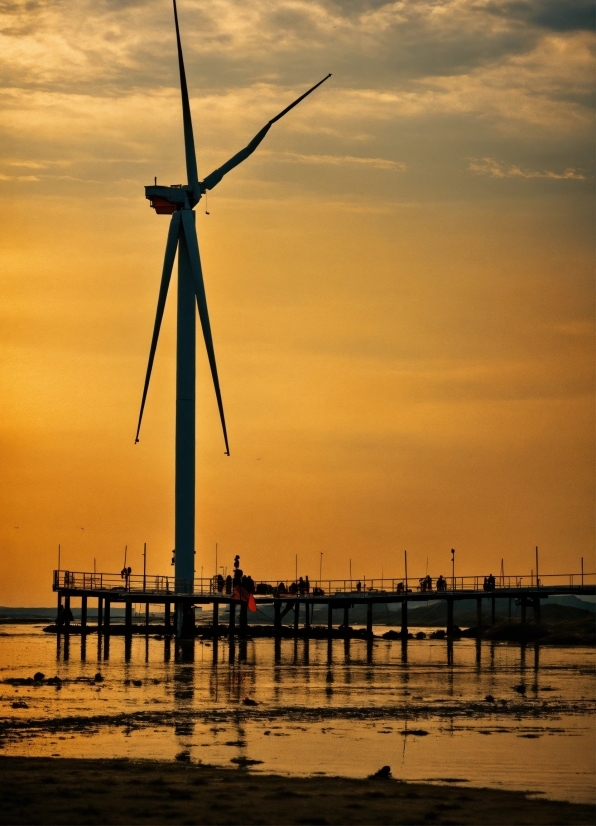 Cloud, Water, Sky, Windmill, Afterglow, Nature