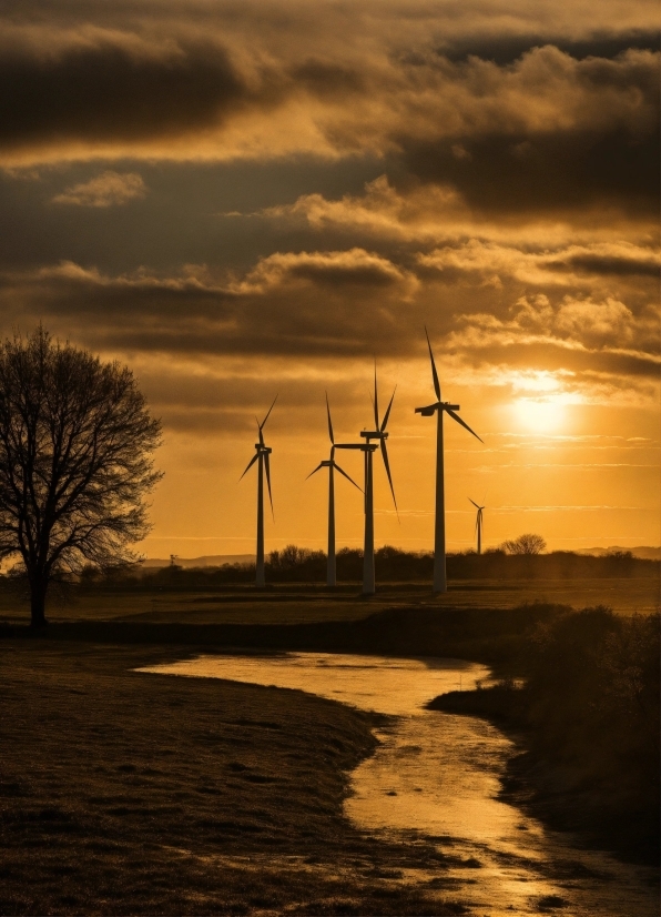 Cloud, Windmill, Sky, Water, Atmosphere, Wind Farm