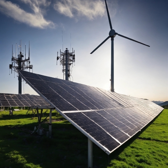 Sky, Cloud, Daytime, Light, Solar Power, Solar Panel