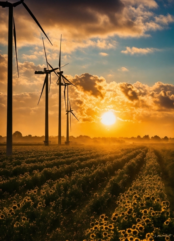 Cloud, Sky, Flower, Plant, Atmosphere, Windmill