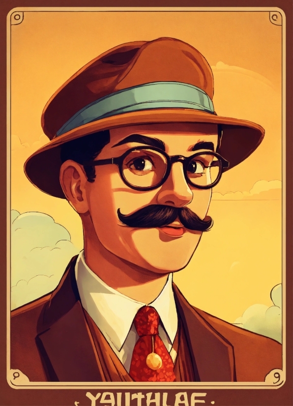 Glasses, Vision Care, Cartoon, Rectangle, Tie, Art