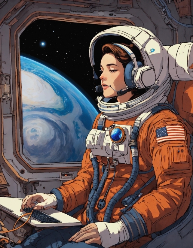 Cartoon, Gesture, Astronaut, Art, Space, Painting