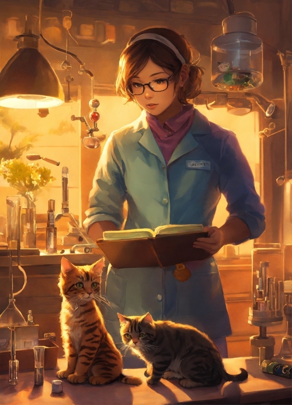 Glasses, Cat, Lighting, Felidae, Carnivore, Small To Medium-sized Cats