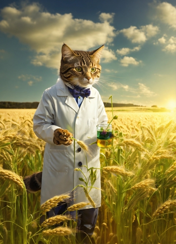 Cloud, Plant, Sky, Cat, People In Nature, Grass