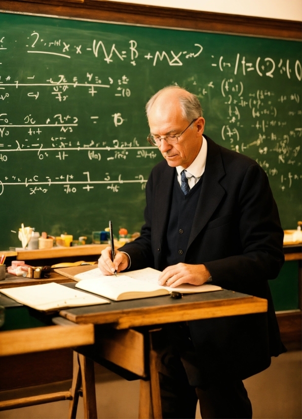 Glasses, Handwriting, Table, Blackboard, Desk, Chalk