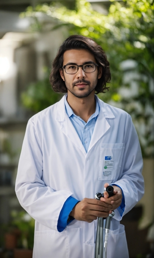 Glasses, Dress Shirt, Vision Care, Microphone, White Coat, Sleeve