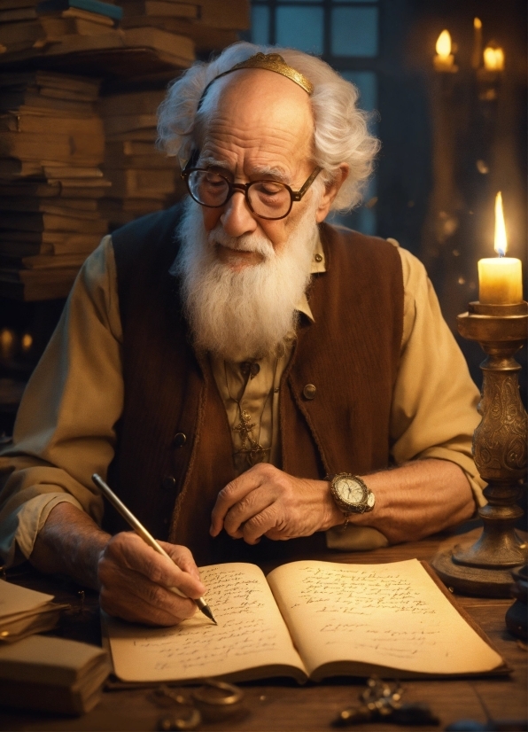 Watch, Glasses, Candle, Beard, Book, Eyewear