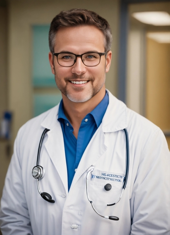 Glasses, Smile, Vision Care, Sleeve, Stethoscope, Collar