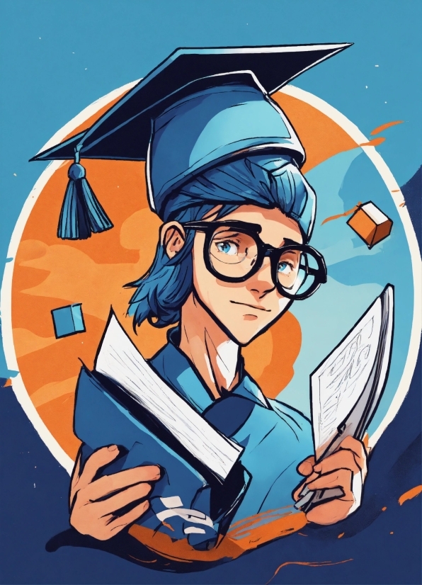 Cartoon, Gesture, Art, Illustration, Mortarboard, Fictional Character