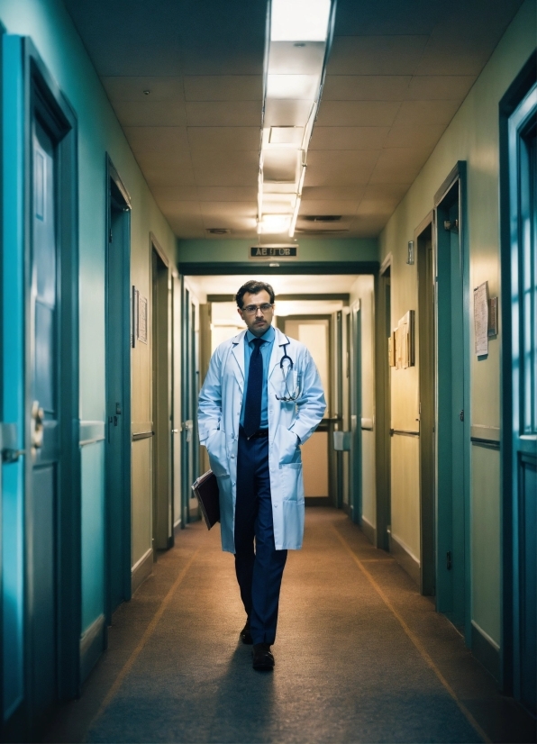 Trousers, Blue, Door, Sleeve, Architecture, Collar